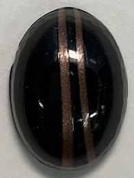 #BEADS0953 - Oval 18mm Black and Goldstone Glass Cabochon
