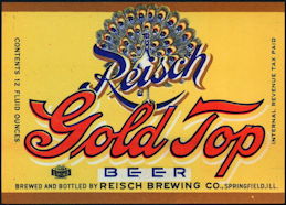 #ZLBE115 - Reisch Gold Top Beer Label - Peacock...