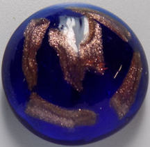 #BEADS0607 - Large 22mm Deep Cobalt Glass Cabochon with Goldstone Streaks