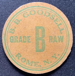 #DC316 - Ultra Rare B. B. Goodsell Milk Bottle Cap - Rome, NY