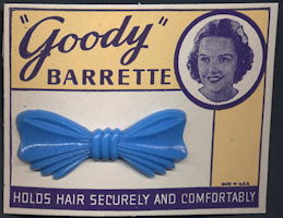 #CS370 - Classic 1950s Goody Barrette on Display Card - Blue Version