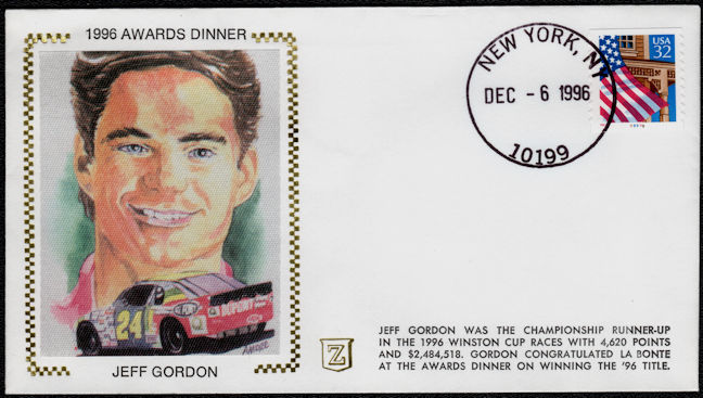 #BGTransport185.2 - Group of 3 Jeff Gordon 1996 NASCAR Awards Banquet First Day Covers - Type 2