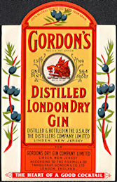 #ZLW170 - Gordon's Gin Bottle Label - Boar's Head