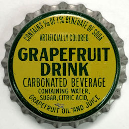 #BF276 - Group of 10 Grapefruit Drink Cork Lined Bottle Caps