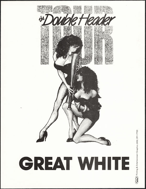 ##MUSICBQ0043  - Large Great White Door Sign from the 1989 Double Header Tour