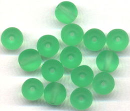 #BEADS0817 - Group of Fifteen 6mm Round Green F...