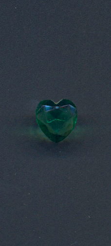 #BEADS0744 - 12mm Heart Shaped Emerald Glass Cabochon - As Low as 10¢ each