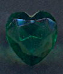 #BEADS0744 - 12mm Heart Shaped Emerald Glass Cabochon - As Low as 10¢ each