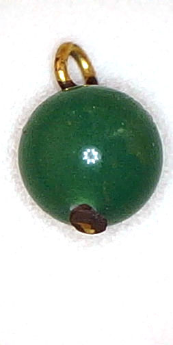 #BEADS0458 - Dark Jade Colored Dangler Beads with Metal Loop - As low as 10¢ each