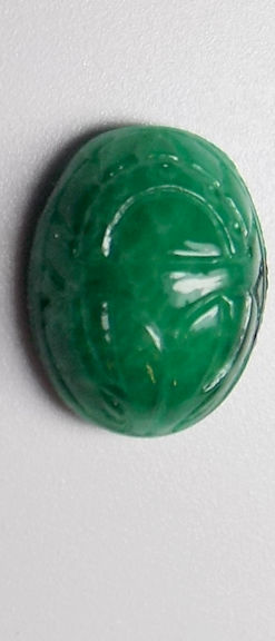 #BEADS0610 - 17mm Translucent Green Glass Scarab - As low as 35¢ each