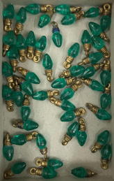 #TYY1004 - Group of 48 Green Christmas Light Bulb Charms