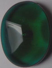 #BEADS0608 - Large 26mm Deep Emerald Green Pinch Glass Cabochon