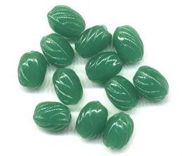 #BEADS0643 - Very Old Green Czech Twisted Glass Beads - As low as 8¢ each