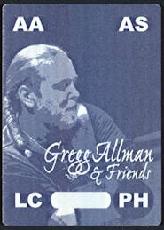 ##MUSICBP0094  - Gregg Allman OTTO  Cloth Backstage Pass from the Searching for Simplicity Tour