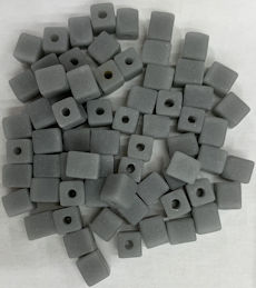 #BEADS1019 - Group of 100 6mm Square Grey Glass Czech Cube Beads