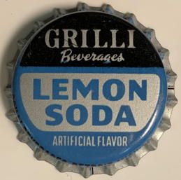 #BF340 - Group of 10 Cork Lined Grilli Lemon Soda Bottle Caps