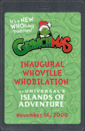 ##MUSICBP1501 - Rare Laminated OTTO Pass for the Universal Theme Park "Grinchmas" film pre-release