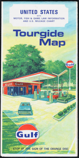 #BGTransport140 - Gulf United States Tourguide Map with Motor, Fish, and Game Law Information