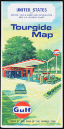 #CA140 - Gulf United States Tourguide Map with Motor, Fish, and Game Law Information