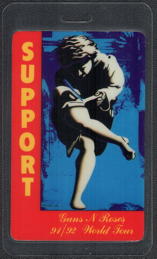 ##MUSICBP0409 - Guns N' Roses Laminated Backstage Support Pass from the 1991/92 Use Your Illusion Tour