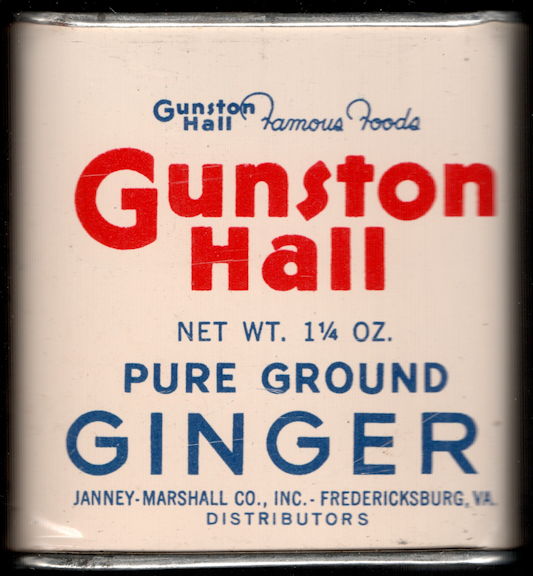 #CS417 - Full Gunston Hall Pure Ground Ginger Spice Tin