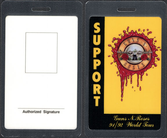 ##MUSICBP0831 - Rare Guns N' Roses Support OTTO Laminated Support Backstage Pass From the Use Your Illusion Tour