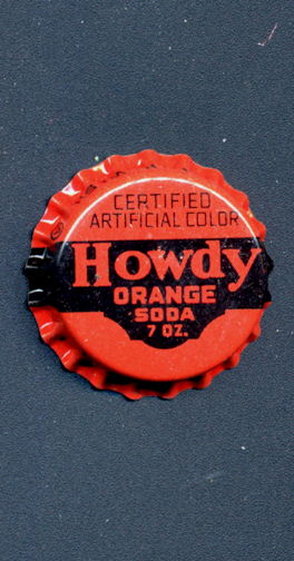 #BF161 - Group of 10 Cork Lined Howdy Orange Soda Bottle Caps