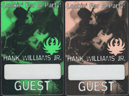 ##MUSICBP0911 - Two Different Colored Hank Williams Jr. OTTO Cloth Guest Backstage Passes from the Bocephus Tour