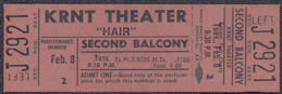 ##MUSICBPT610 - 1972 Hair (Musical) Ticket from...