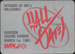 ##MUSICBP0037  - 1985 Hall & Oates Radio Promo OTTO Backstage Pass - 95 WPLJ