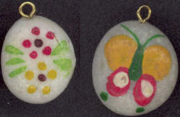 #BEADS0242 - Hand Painted Hippie Flower and But...
