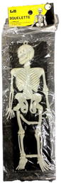 #HH269 - Large Plastic Halloween Skeleton with Eye for Hanging in Original Header Bag