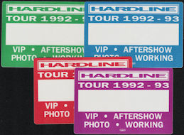 ##MUSICBP0914 - Four Different Colored Rare Hardline OTTO Cloth Backstage Passes from the Double Eclipse Tour