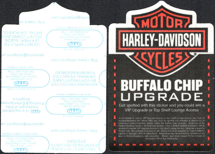 ##MUSICBP0883 - Group of 3 Harley Davidson Diecut OTTO Cloth Promotional Patch from the 2011 Sturgis Buffalo Chip Festival -  Alice Cooper, Styx, Def Leppard, Poison, Gregg Allman
