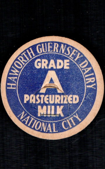 #DC256 - Haworth Guernsey Dairy Milk Bottle Cap - Super Rare - National City, CA