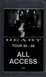 ##MUSICBP0562 - 1985/86 Heart Laminated OTTO Laminated All Access Backstage Pass from the "Heart" Tour