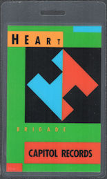 ##MUSICBP0915 - Heart OTTO Laminated Backstage Capitol Records Pass from the 1990 Brigade Tour