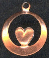 #BEADSC0268 - Copper Heart in a Ring Charm - As...