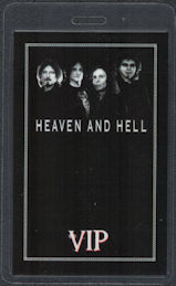 ##MUSICBP0897 - Heaven and Hell (Black Sabbath) OTTO Laminated VIP Backstage Passes from the Heaven and Hell Tour