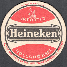 #SP088 Imported Heineken Holland Beer Coaster - Made in West  Germany