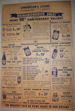 #UPaper124 - Large Heinz 80th Anniversary (1949) Window Poster - Schaefferstown, PA