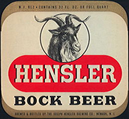 #ZLBE114 - Large Hensler Bock Beer Label - Large Goat Head