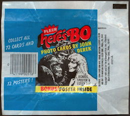 #TZCards266 - Waxed Card Pack Wrapper for Fleer Here's Bo Cards - Bo Derek