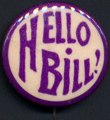 #PL340 - Rare Early Celluloid Hello Bill Elks Pin