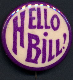 #PL462 - Rare Early Celluloid Hello Bill Elks Pin