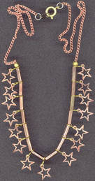 #BEADS0228 - Copper and Brass Plated Beaded Hippie Choker