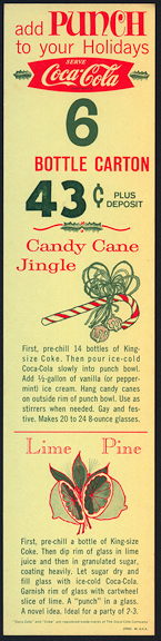 #CC320 - Coca Cola Christmas Carton Insert with Candy Cane Recipe - As low as 75¢ each