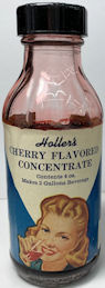 #CS468 - Full Glass Bottle of Holler's Strawberry Flavored Concentrate - Bakelite Lid