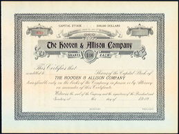 #ZZStock084 - 1890s Unissued Hooven & Allison C...