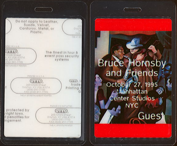 ##MUSICBP0470 - Bruce Hornsby Laminated OTTO Guest Backstage Pass from the "Manhattan Center" Show
